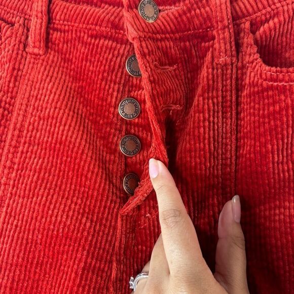 Judy Blue Rust Corduroy High Waist Ankle Straight Carpenter Jean Pants Sz 7/28 - Picture 8 of 12